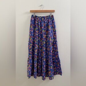 Lucy & Yak Maxi Skirt in Blue Floral
